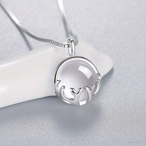 Collier Pierre de Lune Bois de Cerf S925