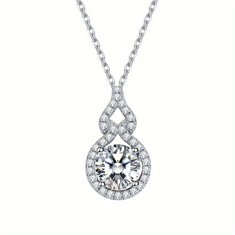 Collier sophistiqué en argent sterling S925 avec moissanite de 3 carats - Breloque en forme de larme, accessoire de mariée intemporel - Bijoux pour femmes, cadeau pour la Saint-Valentin