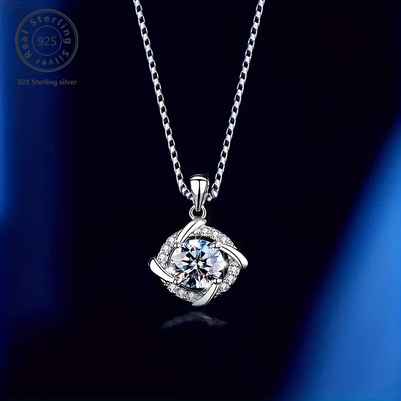 Collier en argent 925 avec moulin à vent Moissamit, cadeau de Noël pour les mères d'amis, anniversaire ou fête des amoureux