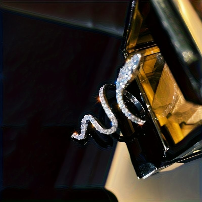 Bague serpent Moissanite en argent sterling S925 brillant | Style musique pop, idéale pour le quotidien, les fêtes et les cadeaux | Bijoux durables, plaqué platine, style sexy, parfaite pour