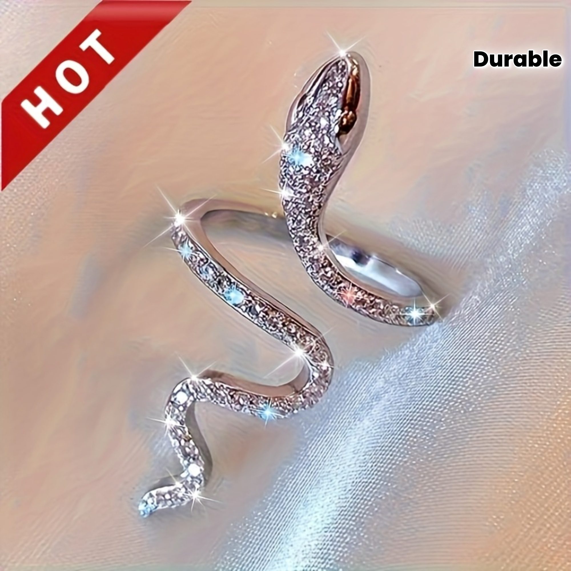Bague Serpent Moissanite Argent S925