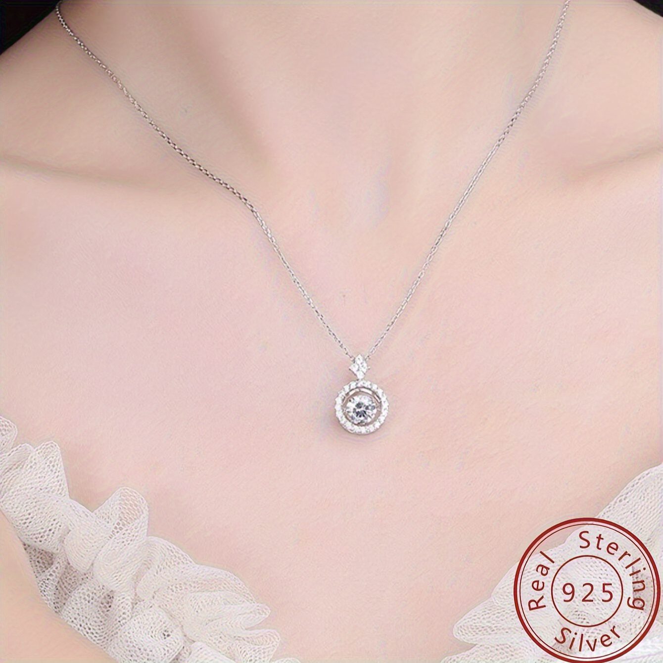 Collier pendentif en moissanite argentée 1 carat 925 avec bague étoile, collier pendentif élégant pour dame blanche, bijou haut de gamme, cadeau créatif et doux pour couple de vacances, chignon élégant