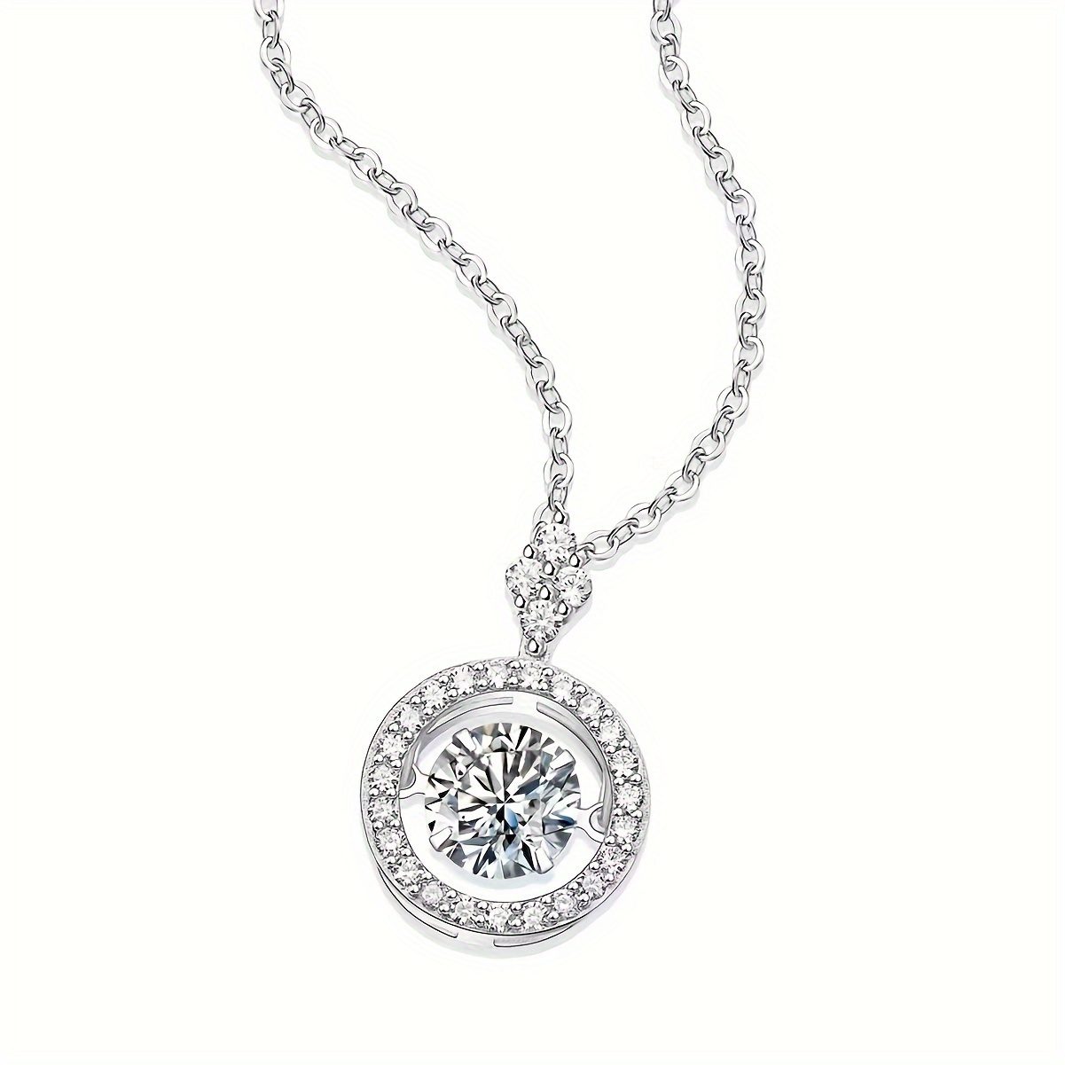 Collier pendentif en moissanite argentée 1 carat 925 avec bague étoile, collier pendentif élégant pour dame blanche, bijou haut de gamme, cadeau créatif et doux pour couple de vacances, chignon élégant