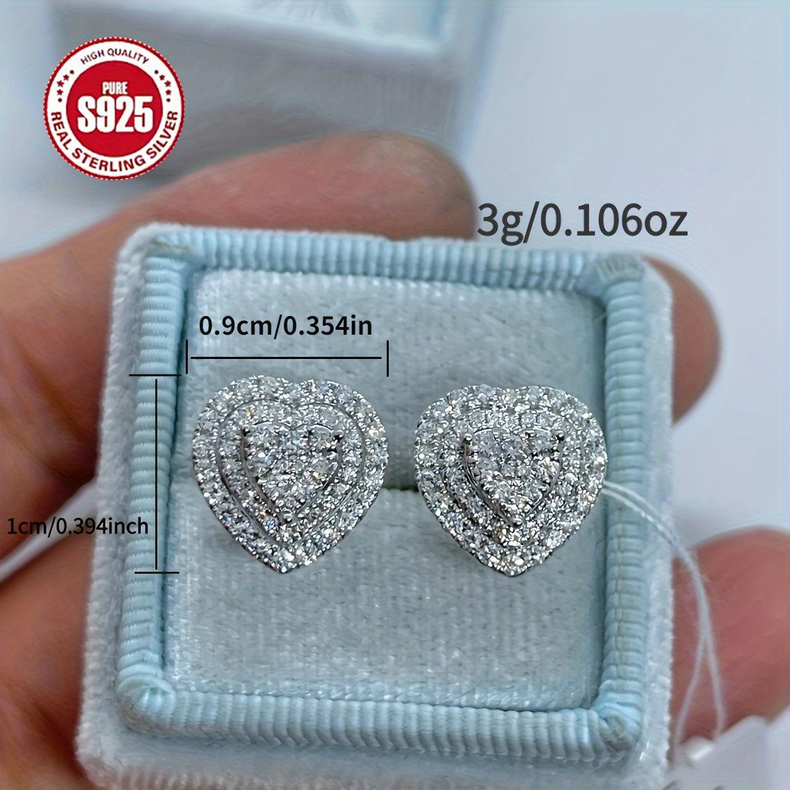 Boucles d'Oreilles Cœur Argent 925 – Image 2