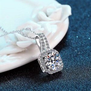 Collier Moissanite Princesse Argent 925