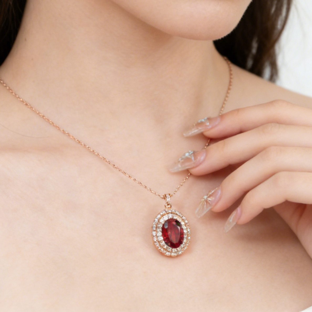Collier Moissanite 8,1g pour Femmes Hommes Couple, Couleur D VVS1, Collier en Argent 925, Design Ovale, Bijou Éblouissant pour Épouse Dame Maman, Cadeaux Anniversaire Saint-Valentin, Cadeaux de Fiançailles Mariage pour Couple Ami Mariée