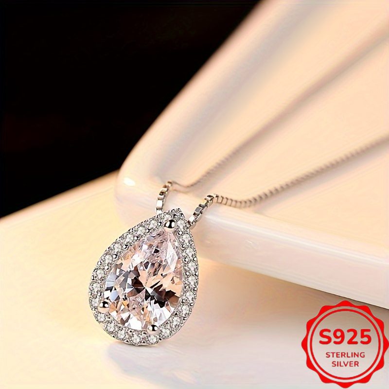 Collier Moissanite 3 Carats Goutte Argent 925 – Image 6