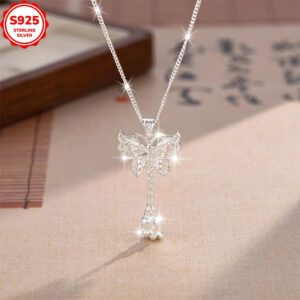 Collier Papillon Lys Argent 925 Éclat