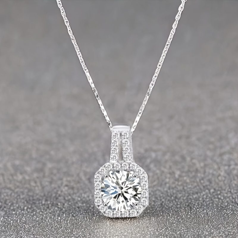 Collier Moissanite Princesse Argent 925 – Image 5