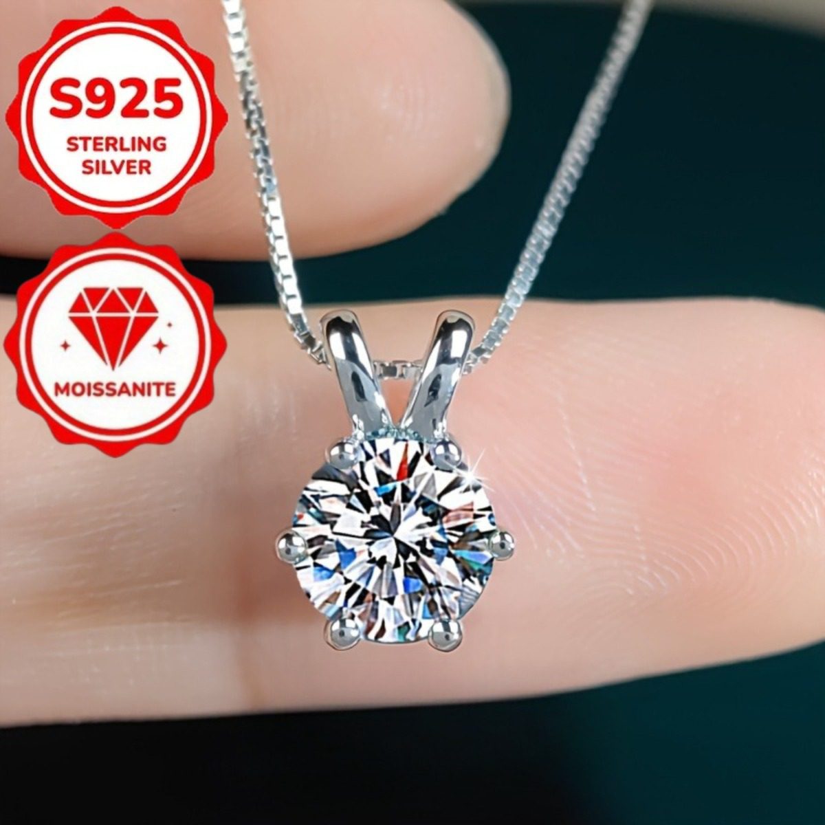 Collier avec pendentif en moissanite argent S925, élégant et stylé, cadeau polyvalent pour les anniversaires de femmes, usage quotidien, vacances, fêtes, Saint-Valentin, fête des enseignants, Noël, Halloween, anniversaires de mariage, bijoux étincelants