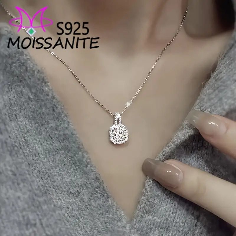 Collier Moissanite Princesse Argent 925 – Image 2