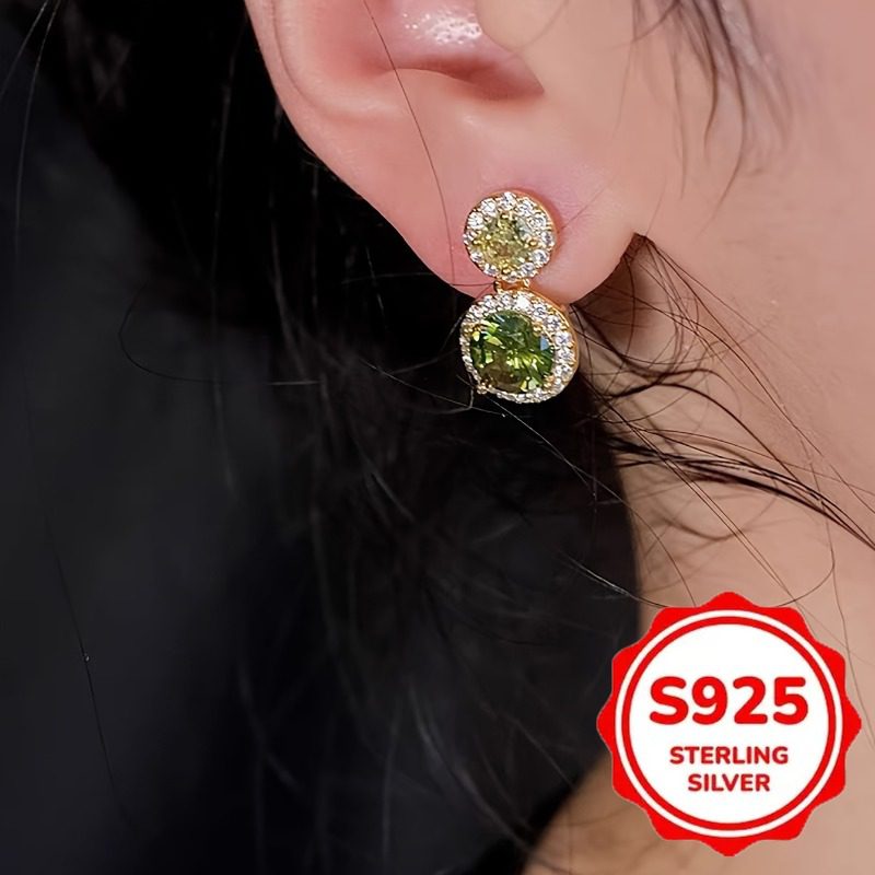 Boucles d'Oreilles Argent S925 Zircone Vintage – Image 2