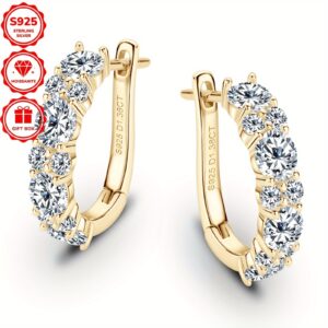Boucles d'Oreilles Moissanite Argent S925