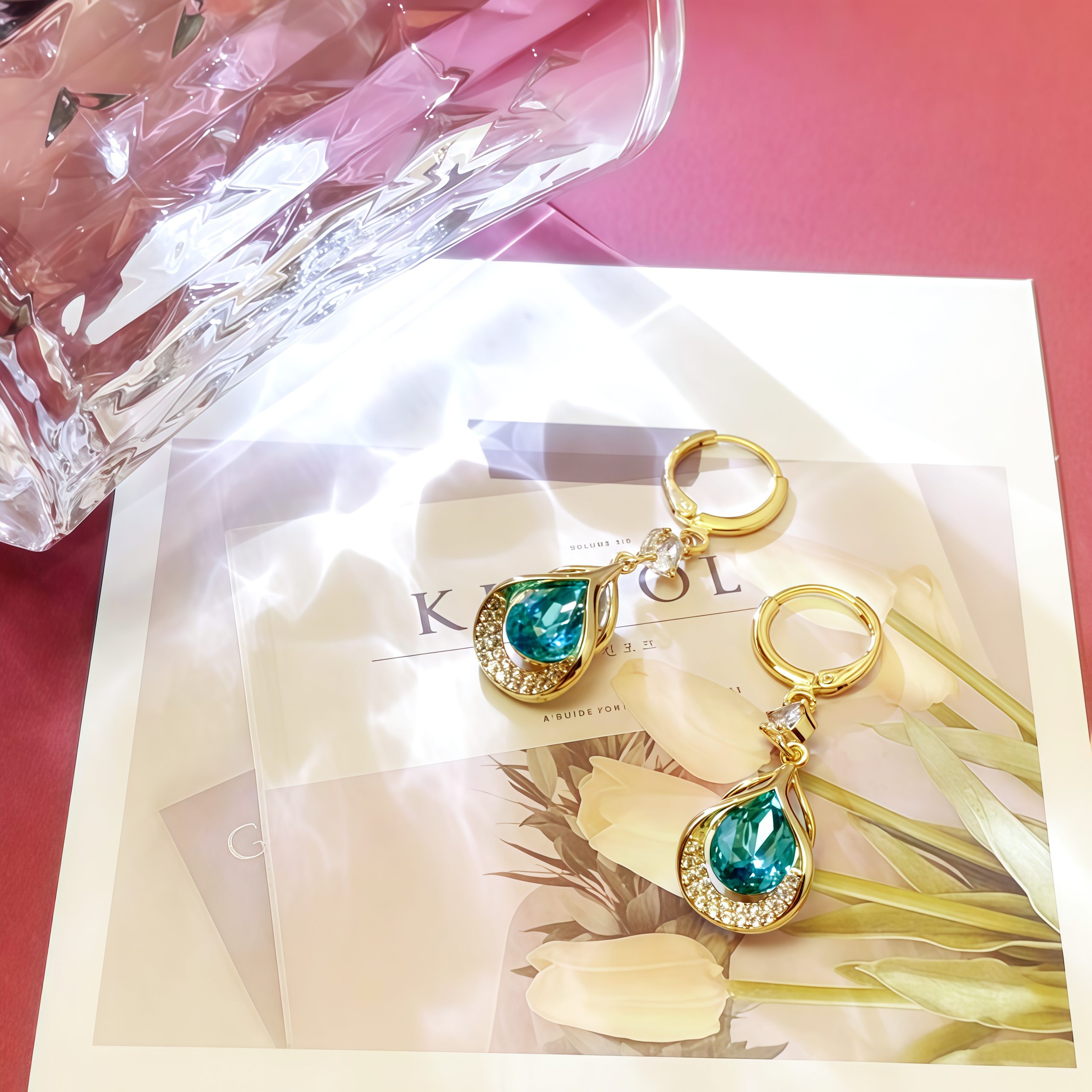 Boucles d'Oreilles Goutte Or 18 K Zircone 5 A – Image 8