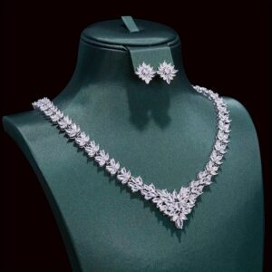 Parure Argent 925 Fleur Zircone Éclat Diamant