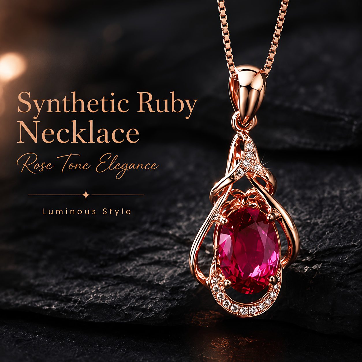 Pendentif Rubis Rouge Hypoallergénique