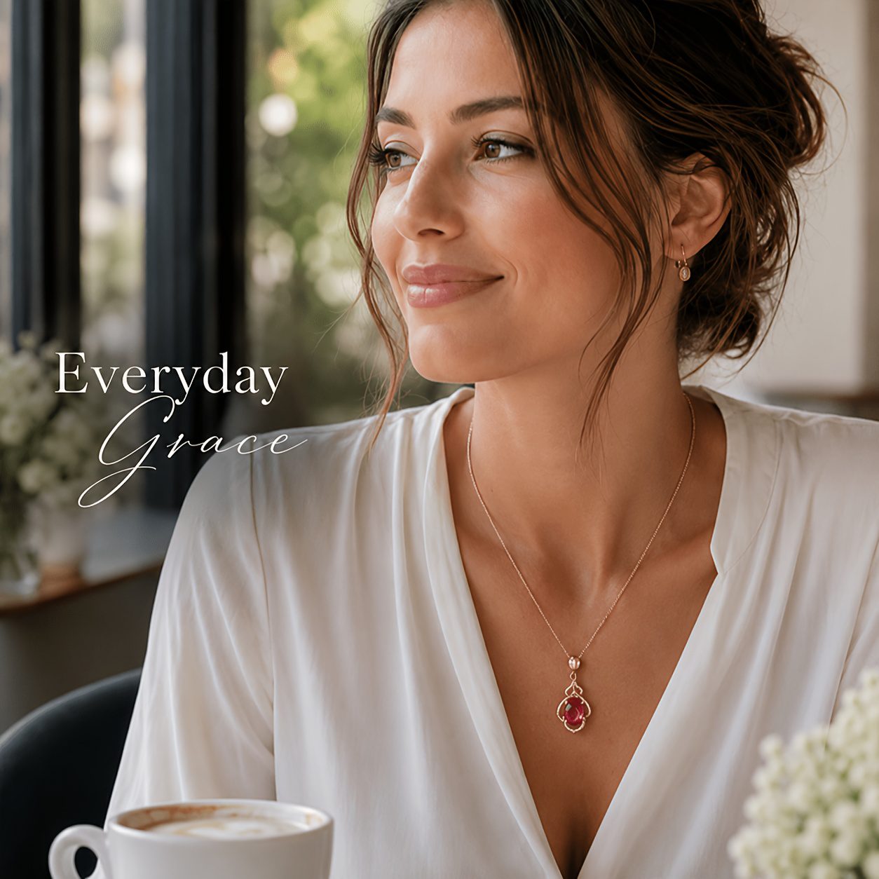 Pendentif Rubis Rouge Hypoallergénique – Image 3