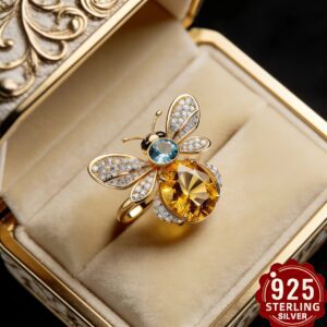 Bague Abeille Argent S925 - Éclat Cristal Léger au Quotidien