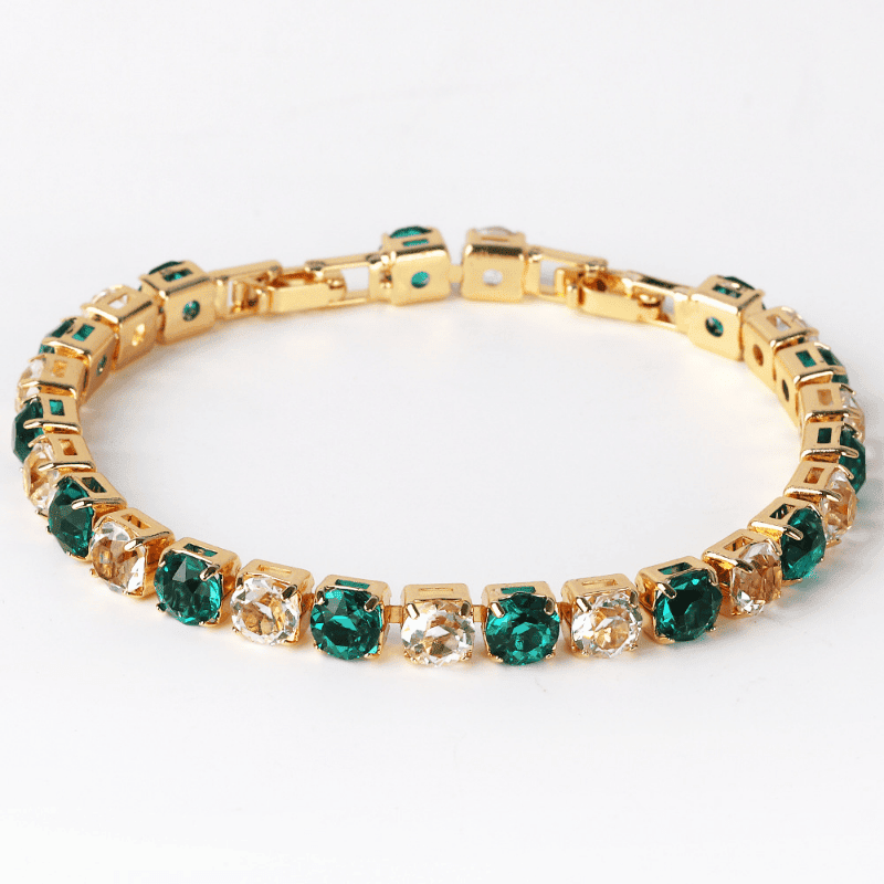 Bracelet émeraude argent 925 plaqué or – Image 9
